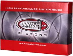 sbc forged pistons set bullet series piston rings box image
